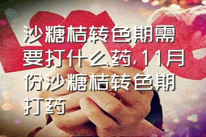 沙糖桔转色期需要打什么药（11月份沙糖桔转色期打药）