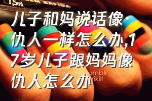 儿子和妈说话像仇人一样怎么办（17岁儿子跟妈妈像仇人怎么办）