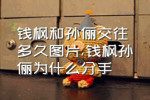 钱枫和孙俪交往多久图片（钱枫孙俪为什么分手）