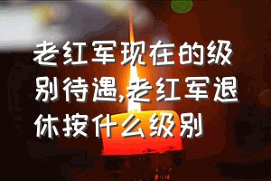 老红军现在的级别待遇（老红军退休按什么级别）