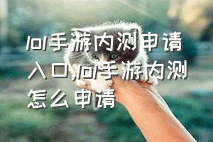 lol手游内测申请入口（lol手游内测怎么申请）