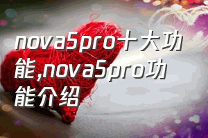 nova5pro十大功能（nova5pro功能介绍）