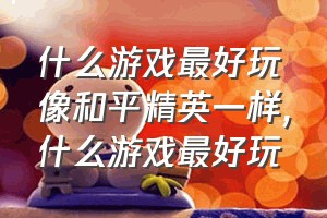 什么游戏最好玩像和平精英一样（什么游戏最好玩）