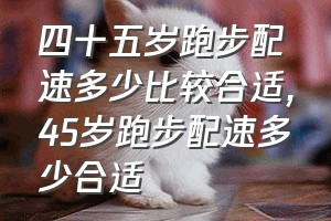 四十五岁跑步配速多少比较合适（45岁跑步配速多少合适）