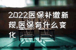 2022医保补缴新规（医保有什么变化）