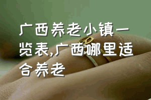 广西养老小镇一览表（广西哪里适合养老）