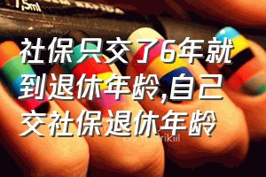 社保只交了6年就到退休年龄（自己交社保退休年龄）