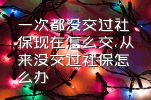 一次都没交过社保现在怎么交（从来没交过社保怎么办）