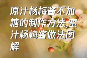 原汁杨梅酱不加糖的制作方法（蜜汁杨梅酱做法图解）