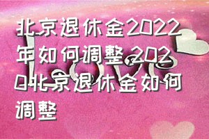 北京退休金2022年如何调整（2020北京退休金如何调整）