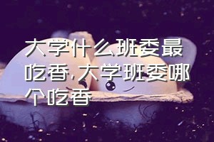 大学什么班委最吃香（大学班委哪个吃香）