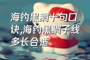 海钓黑鲷十句口诀（海钓黑鲷子线多长合适）