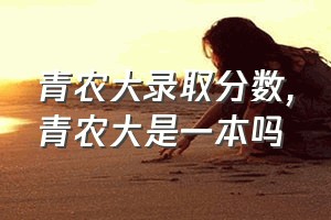 青农大录取分数（青农大是一本吗）