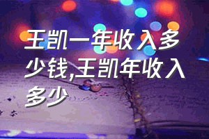 王凯一年收入多少钱（王凯年收入多少）