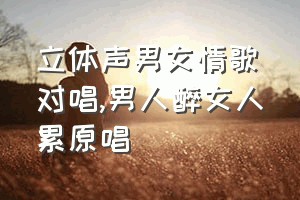 立体声男女情歌对唱（男人醉女人累原唱）