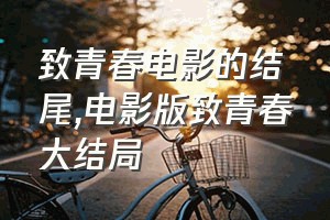 致青春电影的结尾（电影版致青春大结局）