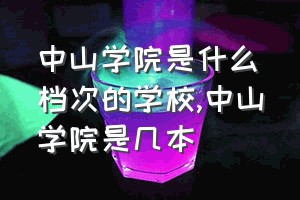 中山学院是什么档次的学校（中山学院是几本）