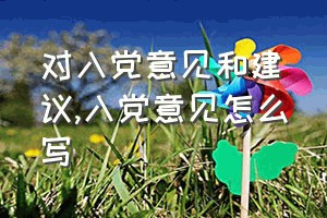 对入党意见和建议（入党意见怎么写）