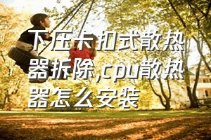 下压卡扣式散热器拆除（cpu散热器怎么安装）