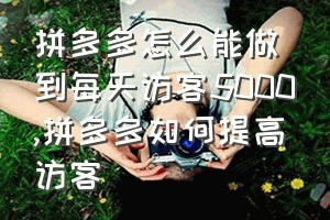 拼多多怎么能做到每天访客5000（拼多多如何提高访客）