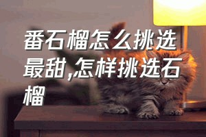 番石榴怎么挑选最甜（怎样挑选石榴）