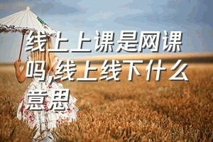 线上上课是网课吗（线上线下什么意思）