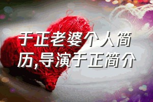 于正老婆个人简历（导演于正简介）