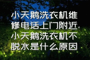 小天鹅洗衣机维修电话上门附近（小天鹅洗衣机不脱水是什么原因）