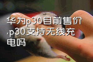 华为p30目前售价（p30支持无线充电吗）