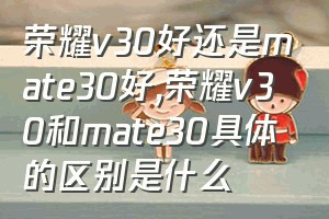 荣耀v30好还是mate30好（荣耀v30和mate30具体的区别是什么）