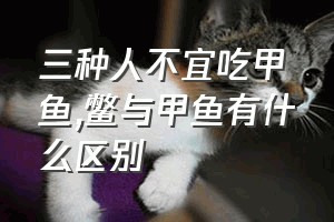 三种人不宜吃甲鱼（鳖与甲鱼有什么区别）