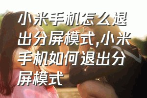 小米手机怎么退出分屏模式（小米手机如何退出分屏模式）