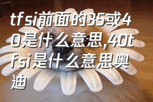 tfsi前面的35或40是什么意思（40tfsi是什么意思奥迪）