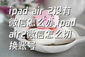 ipad air 2没有微信怎么办（ipadair2微信怎么切换账号）