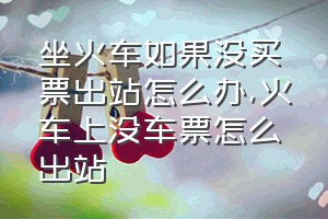 坐火车如果没买票出站怎么办（火车上没车票怎么出站）