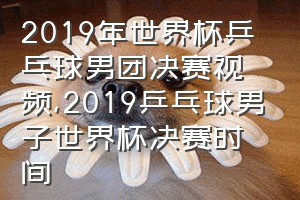 2019年世界杯乒乓球男团决赛视频（2019乒乓球男子世界杯决赛时间）