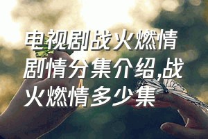 电视剧战火燃情剧情分集介绍（战火燃情多少集）