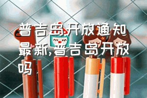 普吉岛开放通知最新（普吉岛开放吗）