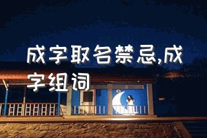 成字取名禁忌（成字组词）