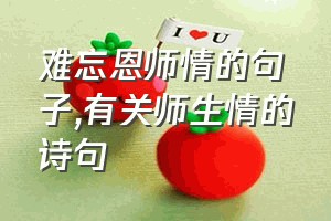 难忘恩师情的句子（有关师生情的诗句）