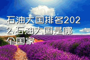 石油大国排名2022（石油大国是哪个国家）