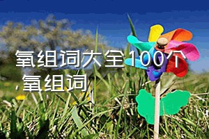 氧组词大全100个（氧组词）