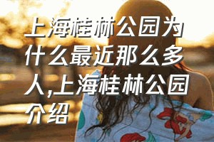 上海桂林公园为什么最近那么多人（上海桂林公园介绍）