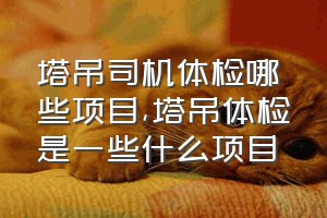 塔吊司机体检哪些项目（塔吊体检是一些什么项目）