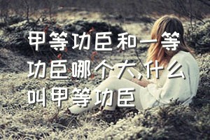 甲等功臣和一等功臣哪个大（什么叫甲等功臣）