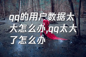 qq的用户数据太大怎么办（qq太大了怎么办）