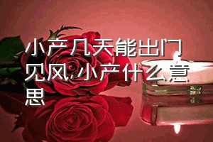 小产几天能出门见风（小产什么意思）