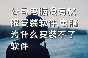 公司电脑没有权限安装软件（电脑为什么安装不了软件）