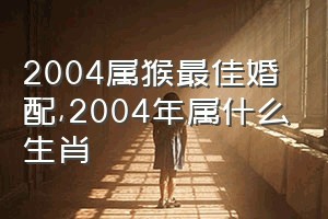 2004属猴最佳婚配（2004年属什么生肖）