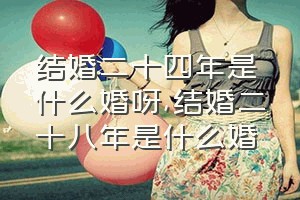 结婚二十四年是什么婚呀（结婚二十八年是什么婚）